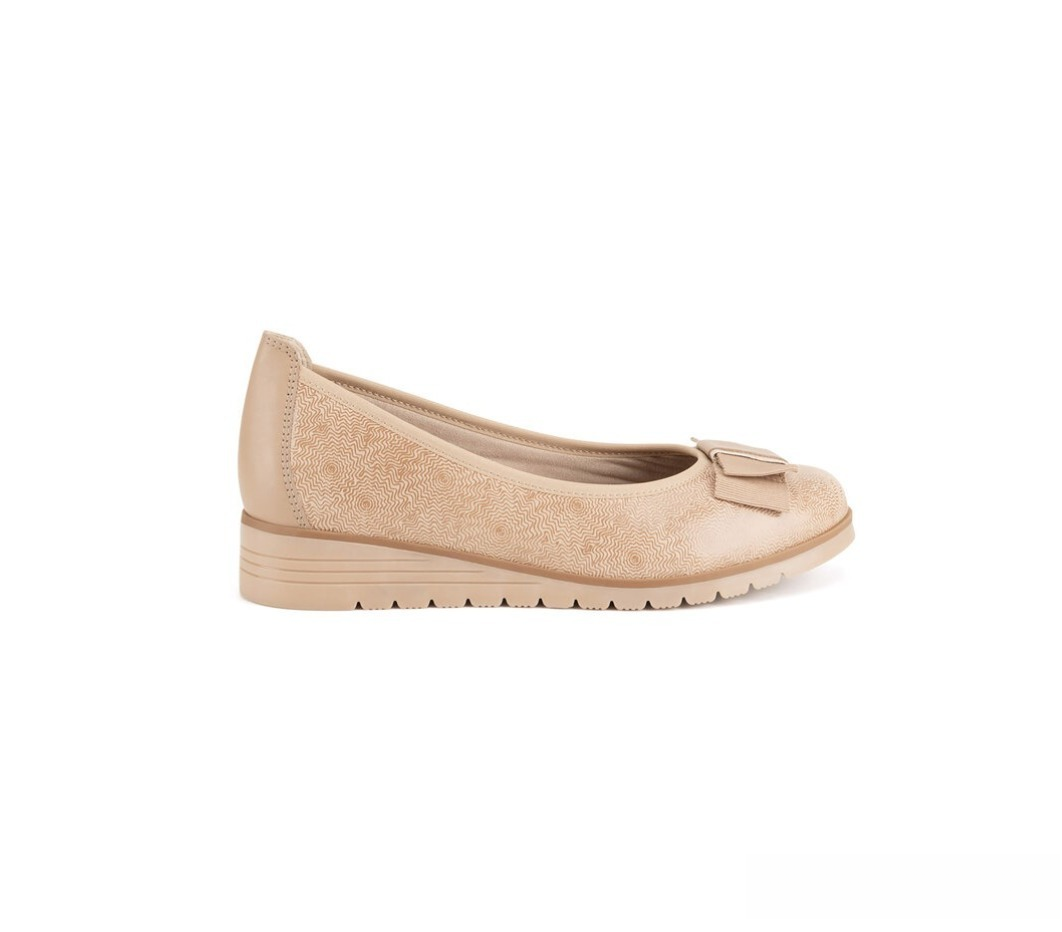 Lasocki Women Beige Bow Leather Ballet Flat Shoe