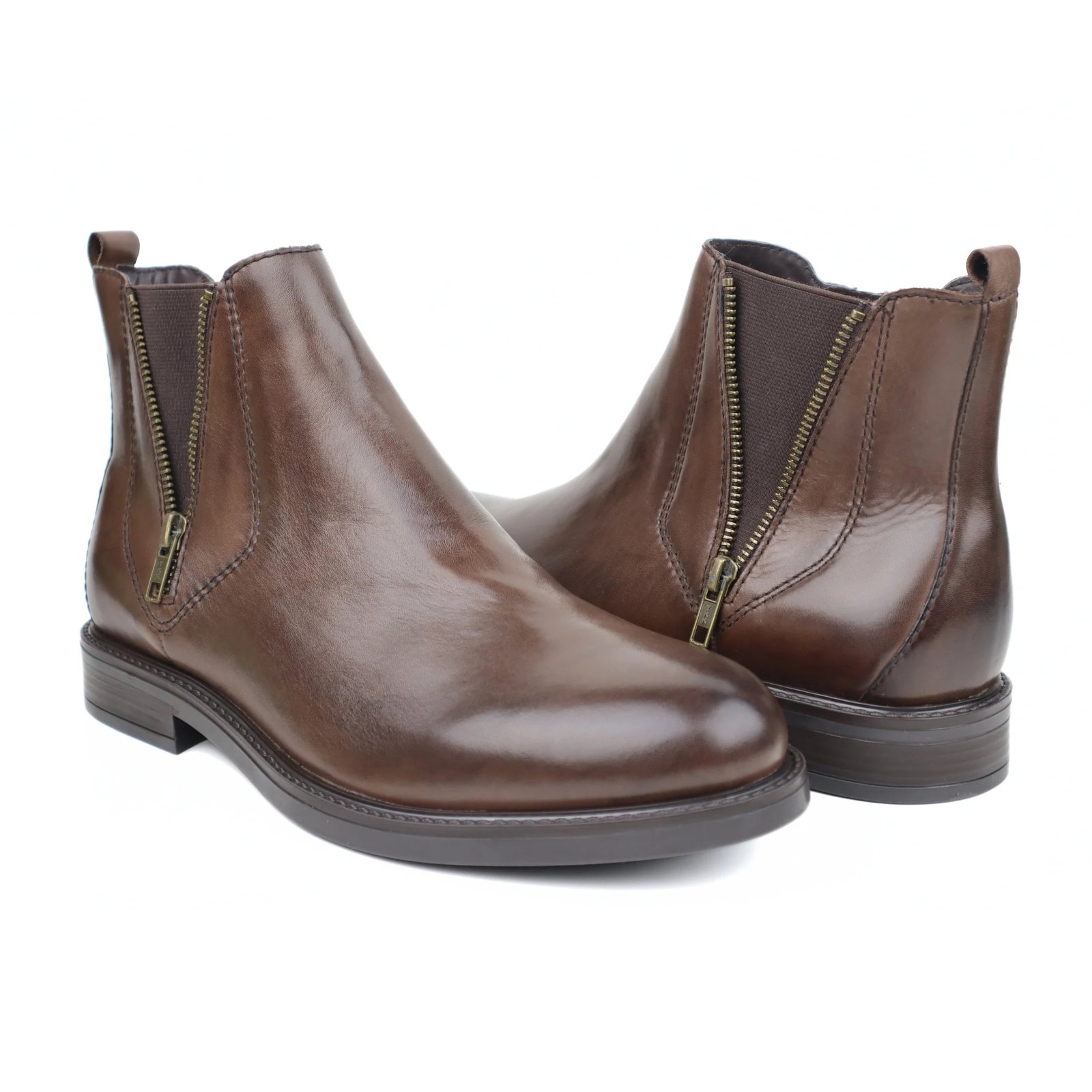 Men's Genuine Leather Dark Brown Beatles Ankle Boots